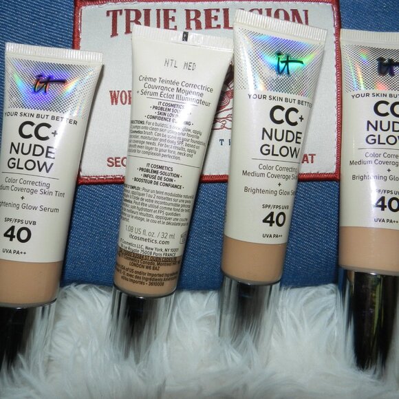 it cosmetics CC+ Nude Glow Foundation SPF 40 + Glow Serum Medium 🆕FAST😮💨⚡🚚 - Picture 5 of 16